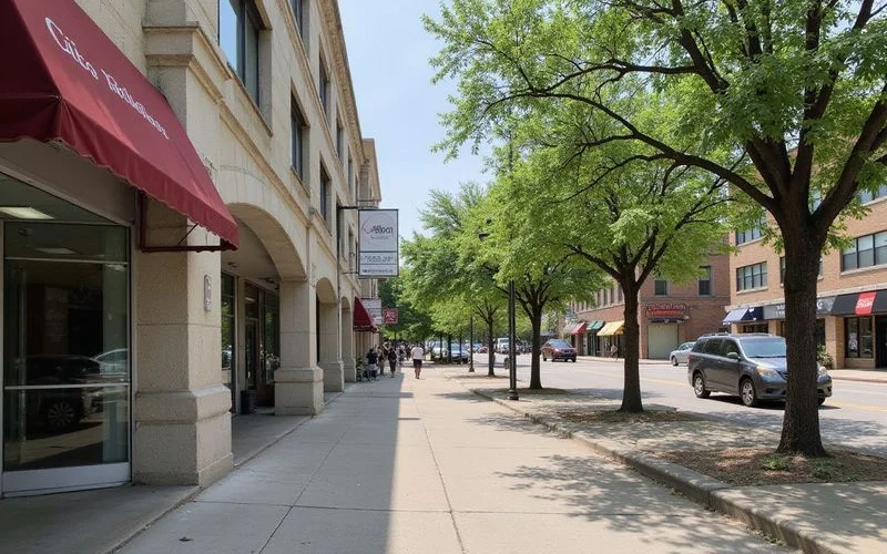 The Fort Worth Medical District streetscape