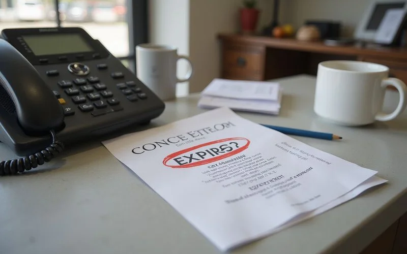 A concession flyer with an expiry date circled beside a phone
