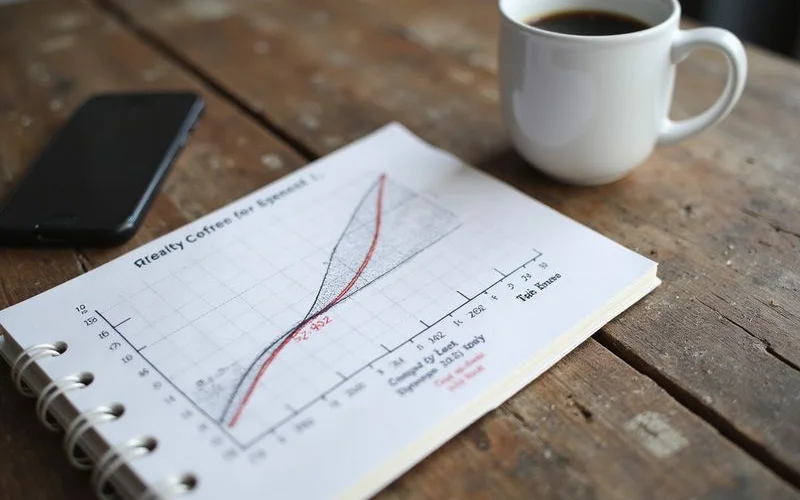 A hand-drawn fill curve chart on a notepad with occupancy marked