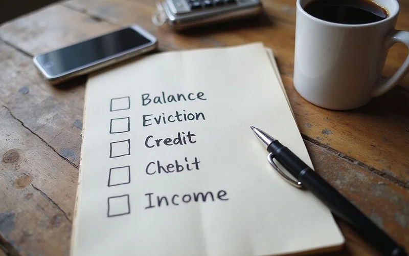 A handwritten self-audit checklist on a notepad