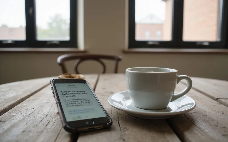 A text message with budget and move date on a phone screen