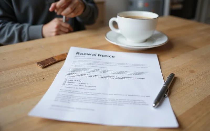 A renewal notice letter showing a higher rent figure