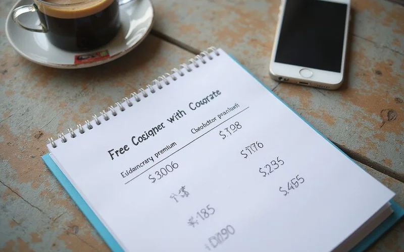 Two columns comparing a free cosigner against a paid guarantor premium