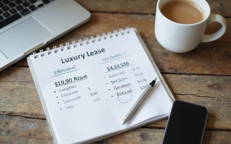 Two luxury lease offers compared with effective monthly figures circled