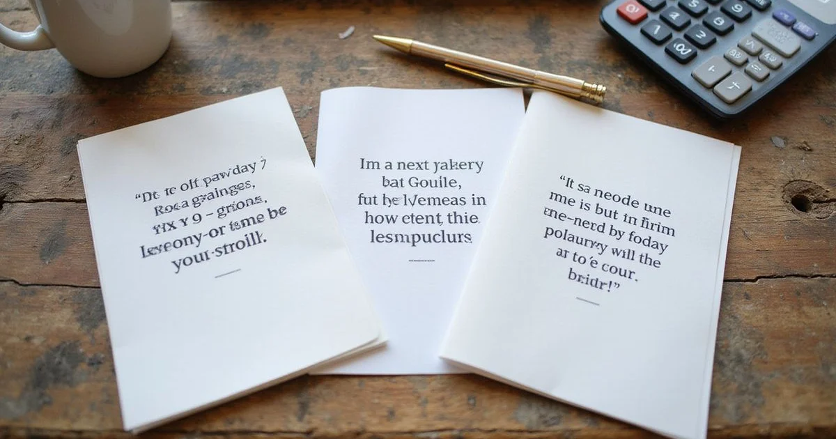 Three printed deposit quotes laid side by side with a calculator