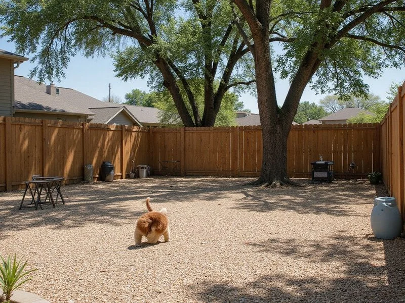 A fenced dog run at a Fort Worth apartment community