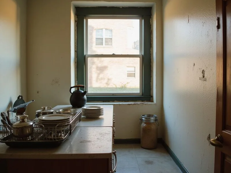 A modest, well-kept Fort Worth apartment kitchen