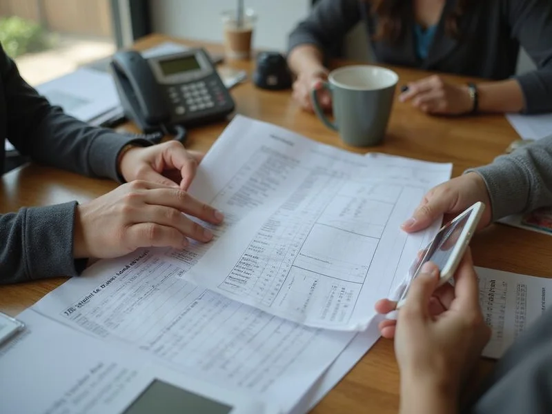 A folder of tax returns handed across a leasing office counter