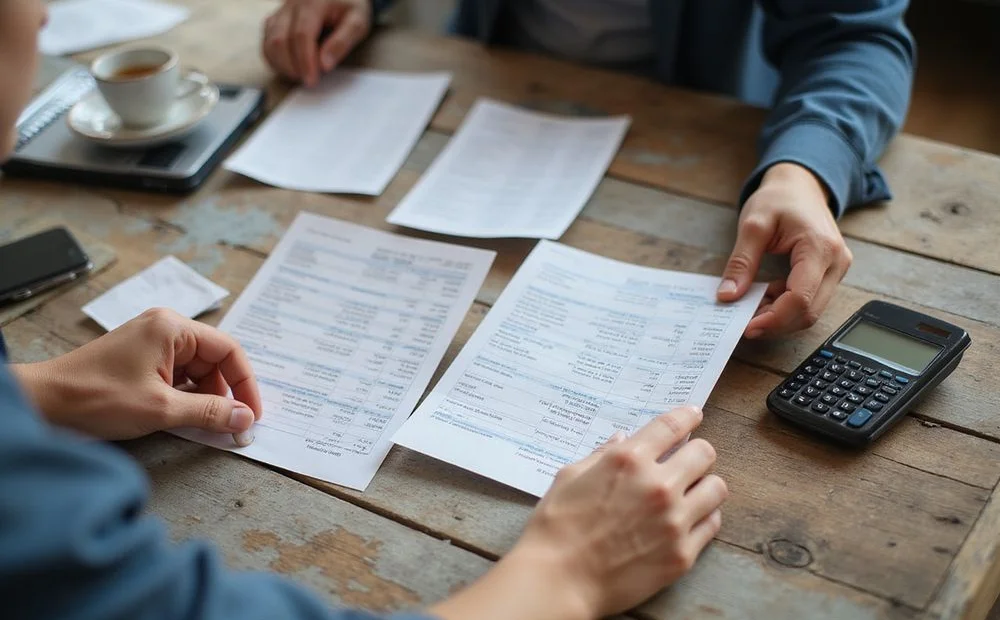 Comparing two printed deposit quotes side by side